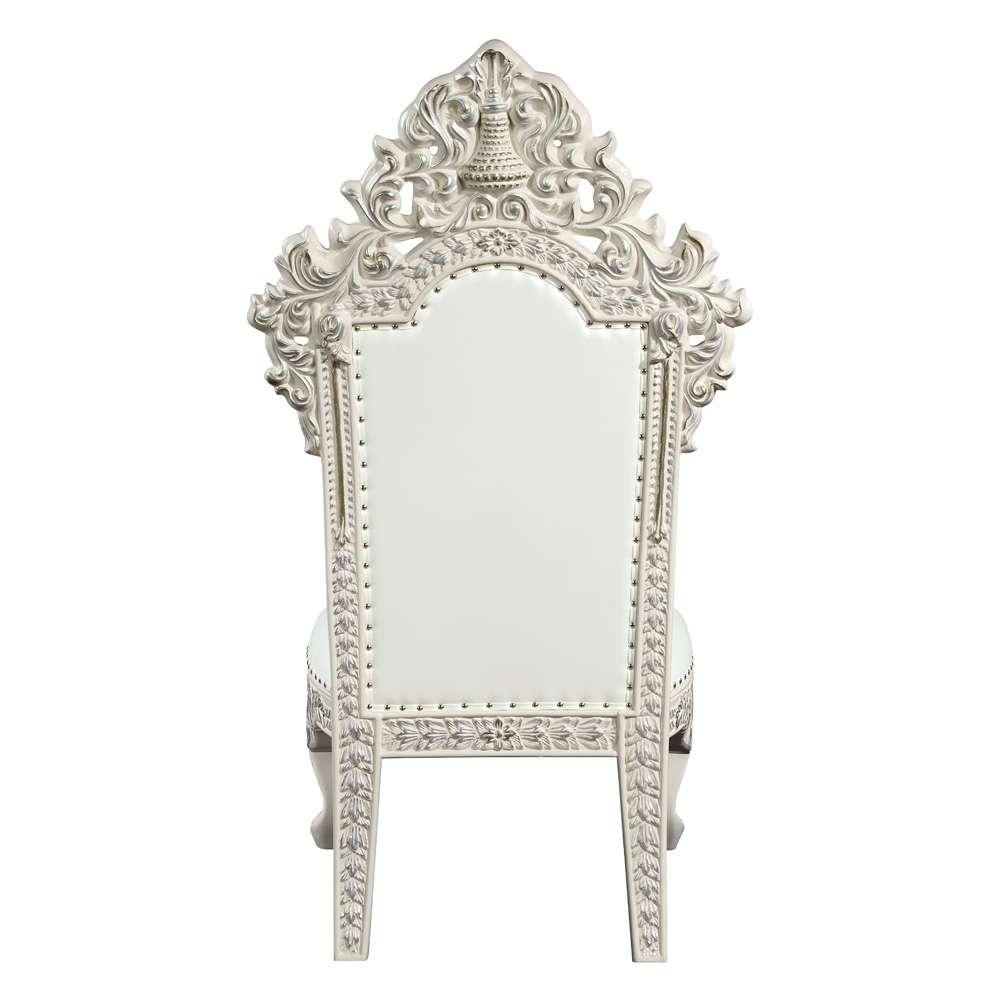 ACME Furniture - Adara Side Chair (Set of 2) - White Leather & Antique White - DN01230 view 4