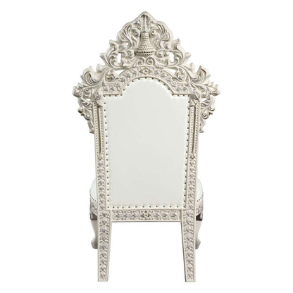 ACME Furniture - Adara Side Chair (Set of 2) - White Leather & Antique White - DN01230 view 4