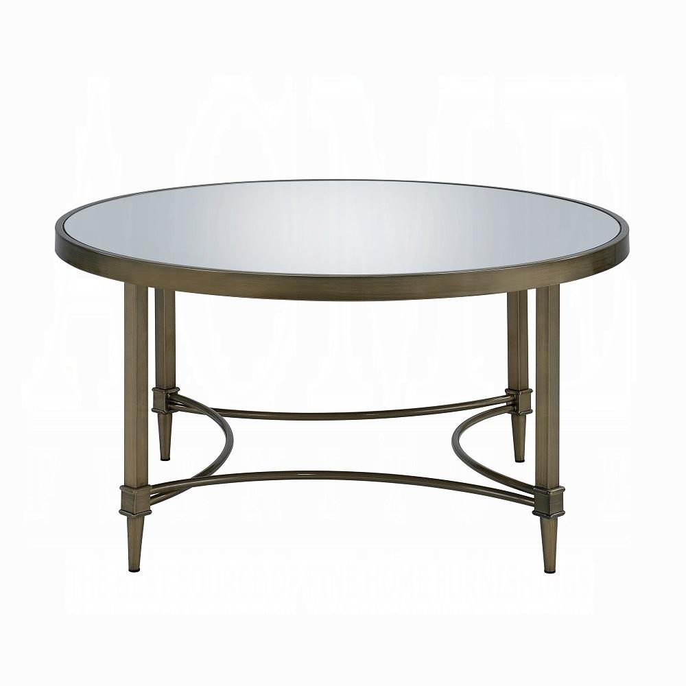ACME Furniture - Aditya Coffee Table - Mirrored & Antique Brass Finish - LV02735 veiw 2