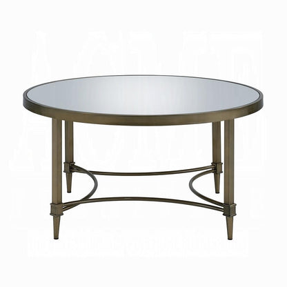ACME Furniture - Aditya Coffee Table - Mirrored & Antique Brass Finish - LV02735 veiw 2