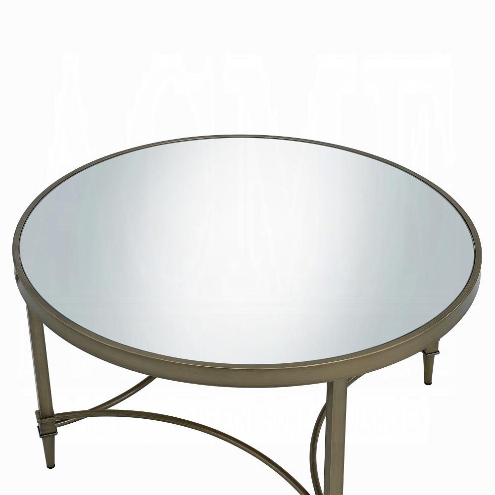 ACME Furniture - Aditya Coffee Table - Mirrored & Antique Brass Finish - LV02735 veiw 3