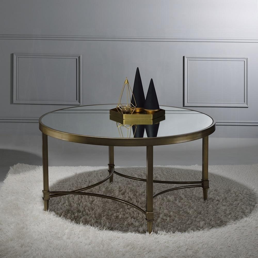 ACME Furniture - Aditya Coffee Table - Mirrored & Antique Brass Finish - LV02735 veiw 5