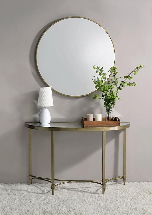 ACME Furniture - Aditya Console Table w/Mirror - Mirrored & Antique Brass Finish - AC02737 veiw 1
