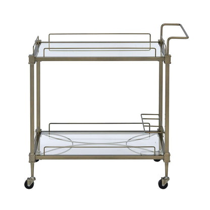 ACME Furniture - Aditya Serving Cart - Mirror & Antique Brass Finish - AC02597 veiw 3