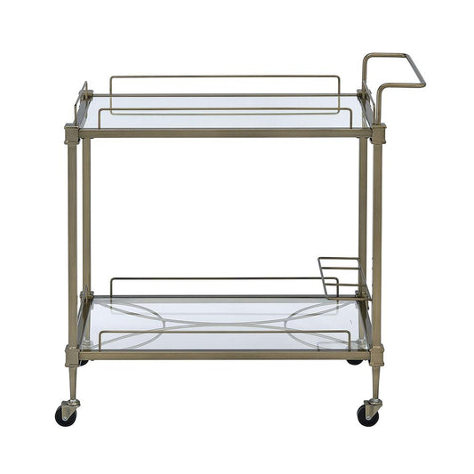 ACME Furniture - Aditya Serving Cart - Mirror & Antique Brass Finish - AC02597 veiw 3