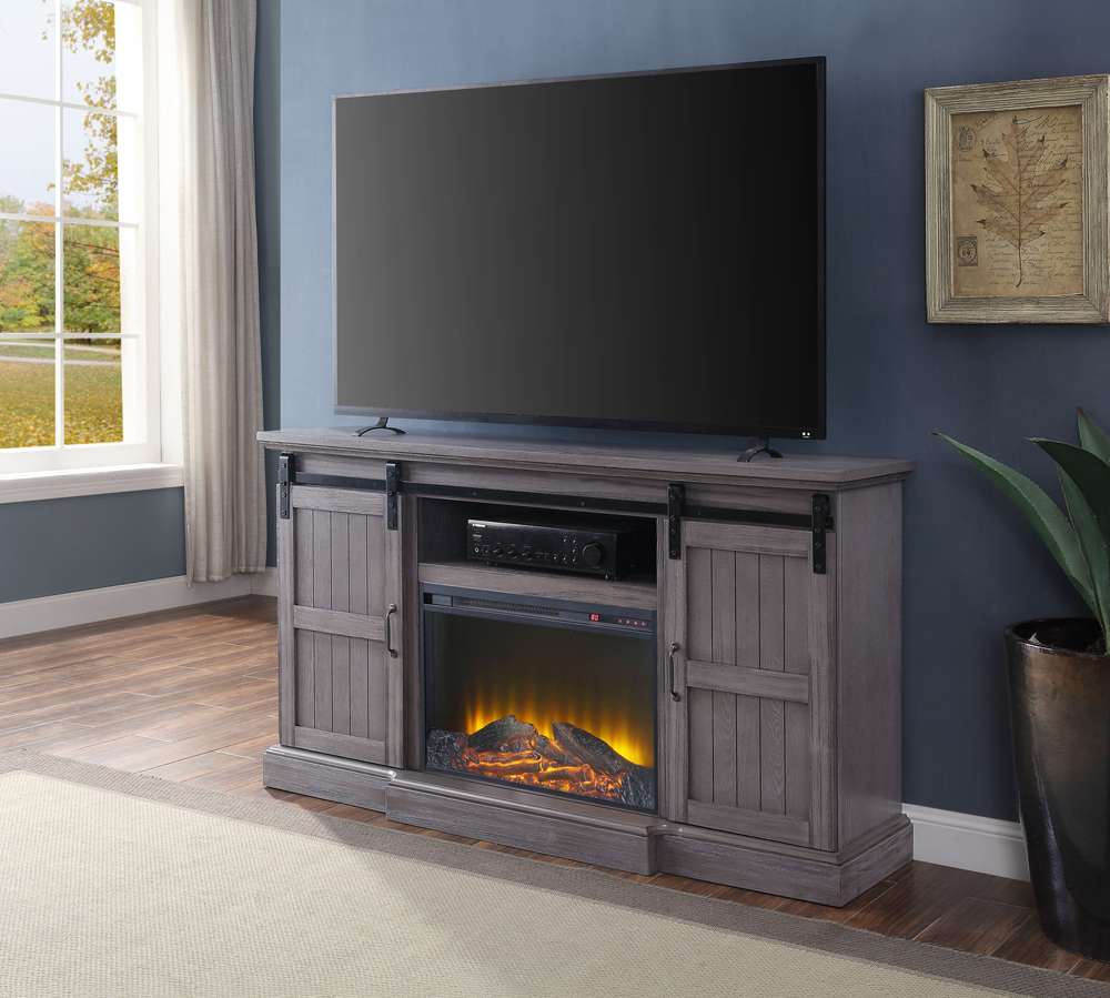 ACME Furniture - Admon TV Stand w/Fireplace - 91618 veiw 1