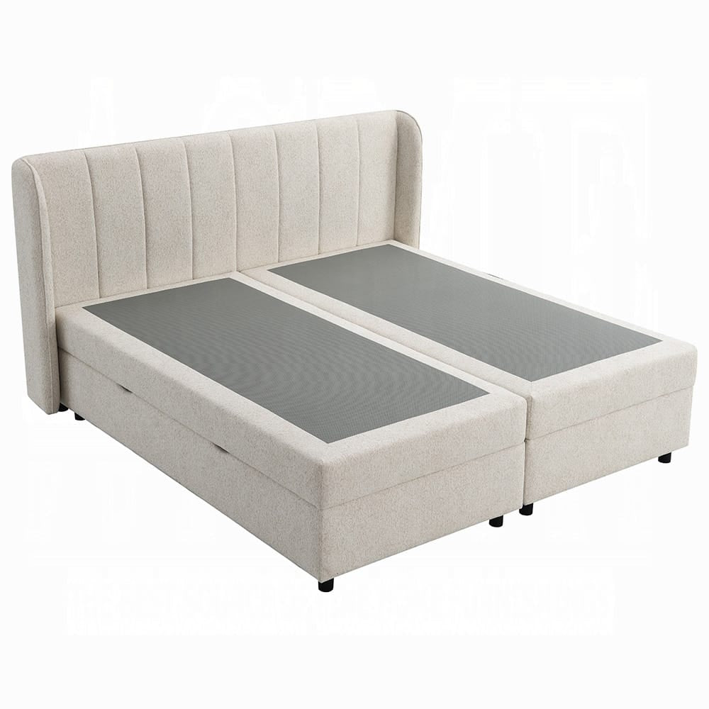 ACME Furniture - Adonia - Queen Bed w/Storage - Beige Chenille  - BD06012Q view 1