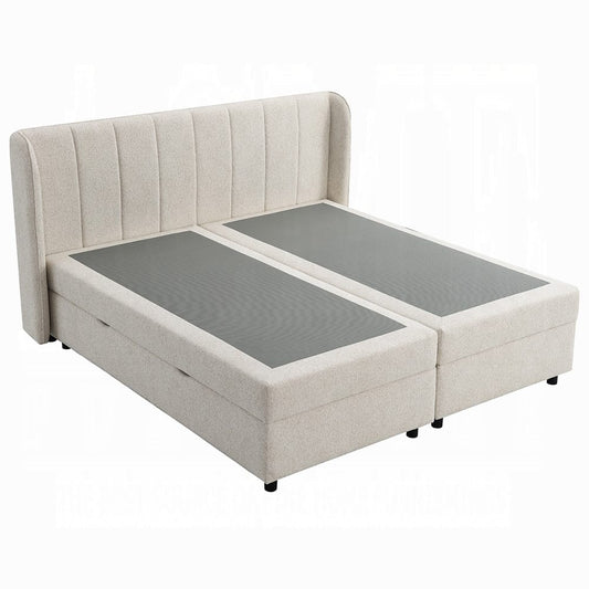ACME Furniture - Adonia - Queen Bed w/Storage - Beige Chenille  - BD06012Q view 1
