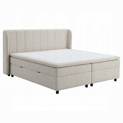 ACME Furniture - Adonia - Queen Bed w/Storage - Beige Chenille  - BD06012Q view 2