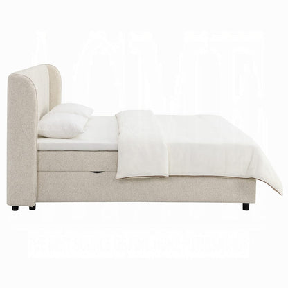 ACME Furniture - Adonia - Queen Bed w/Storage - Beige Chenille  - BD06012Q view 4
