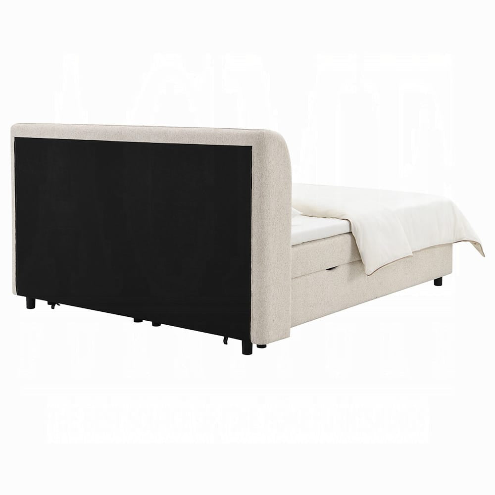 ACME Furniture - Adonia - Queen Bed w/Storage - Beige Chenille  - BD06012Q view 5