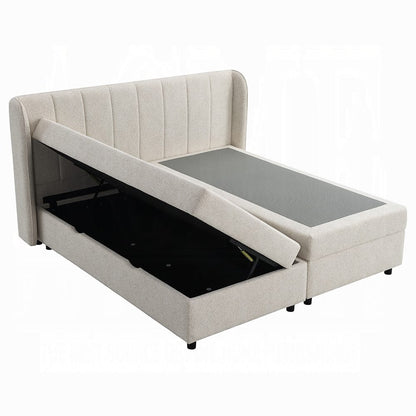 ACME Furniture - Adonia - Queen Bed w/Storage - Beige Chenille  - BD06012Q view 6