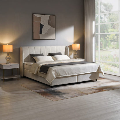 ACME Furniture - Adonia - Queen Bed w/Storage - Beige Chenille  - BD06012Q view 10