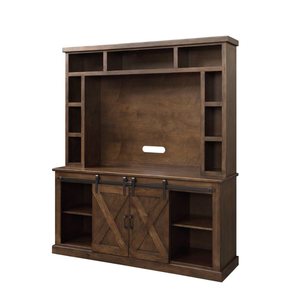 ACME Furniture - Aksel - Entertainment Center (Include 91617FIR) - Walnut - 91628 view 1