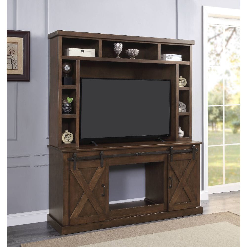 ACME Furniture - Aksel - Entertainment Center (Include 91617FIR) - Walnut - 91628 view 4