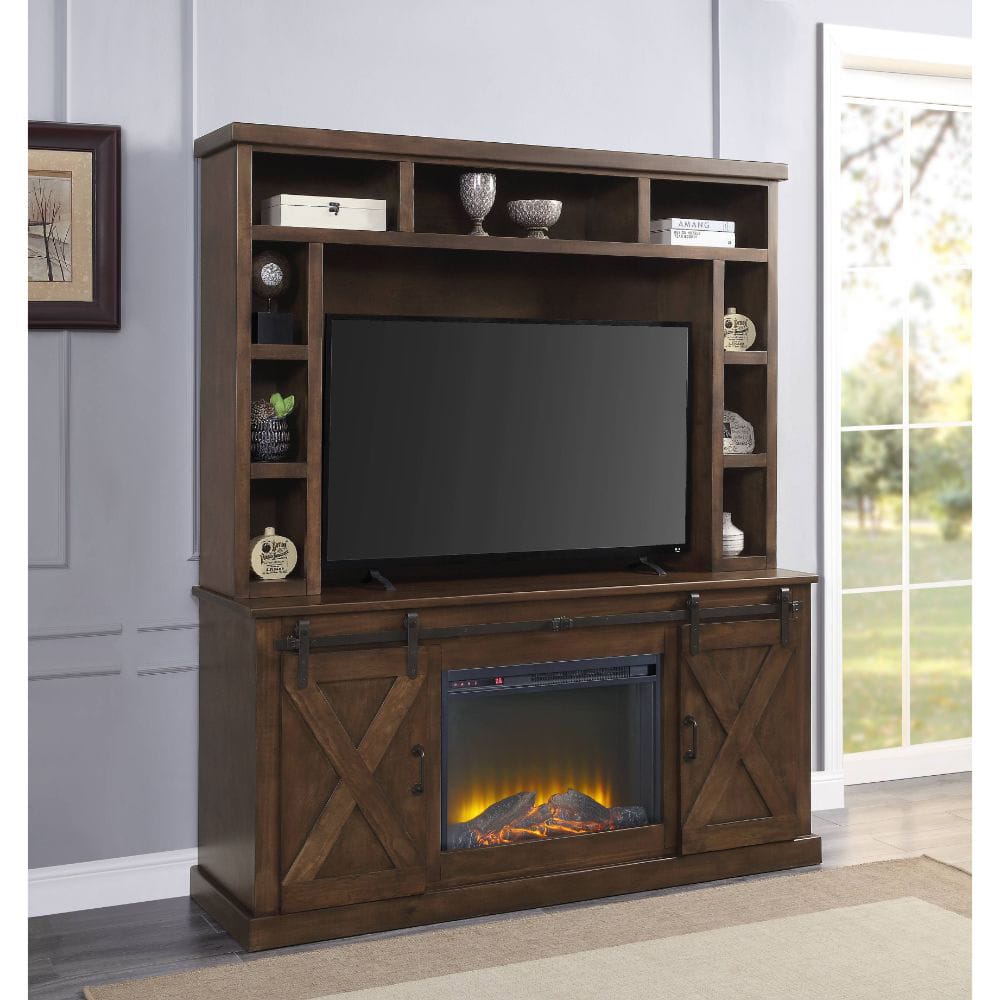 ACME Furniture - Aksel - Entertainment Center (Include 91617FIR) - Walnut - 91628 view 5