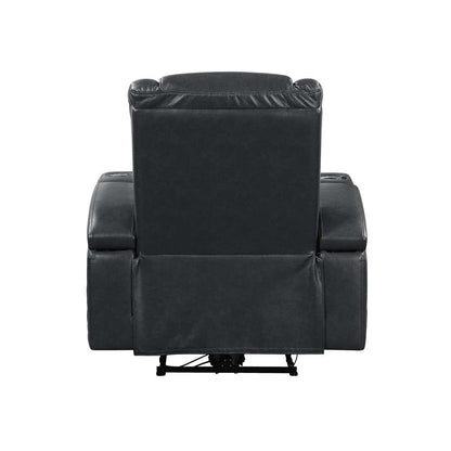 ACME Furniture - Alair Power Motion Recliner w/Bluetooth Speaker & Cooling Cup Holder - Dark Gray Leather Aire - LV02460 veiw 5