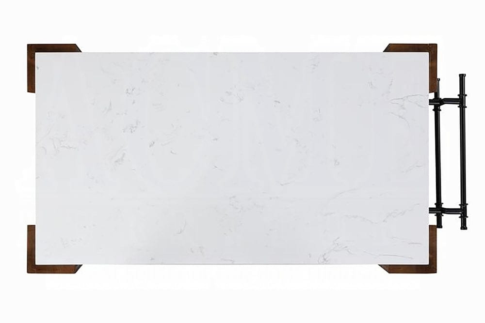 ACME Furniture - Alaroa Kitchen Island - Natural Marble Top & Rustic Brown - AC00396 view 3