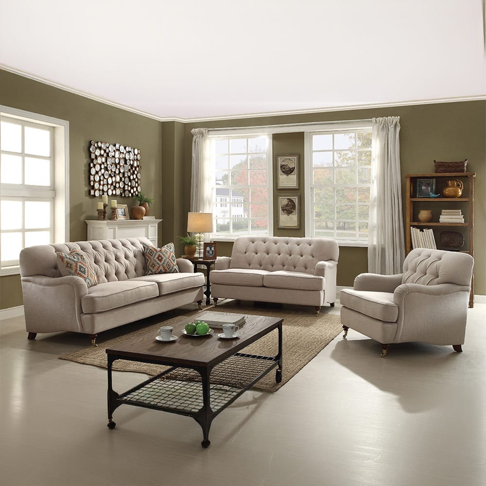ACME Furniture - Alianza - Sofa w/2 Pillows - Beige Fabric - 52580 view 3