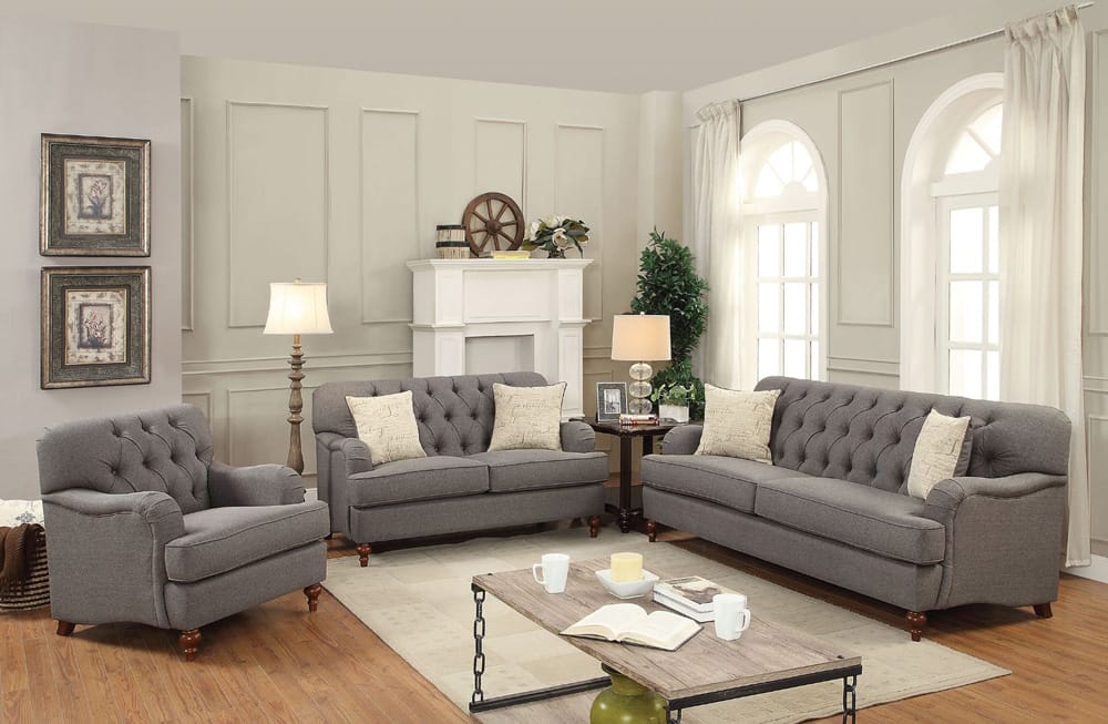 ACME Furniture - Alianza - Sofa w/2 Pillows - Dark Gray Fabric - 53690 view 2