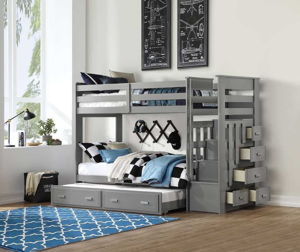 ACME Furniture - Allentown Twin/Twin Bunk Bed w/Storage Ladder & Trundle - 37870 view 4