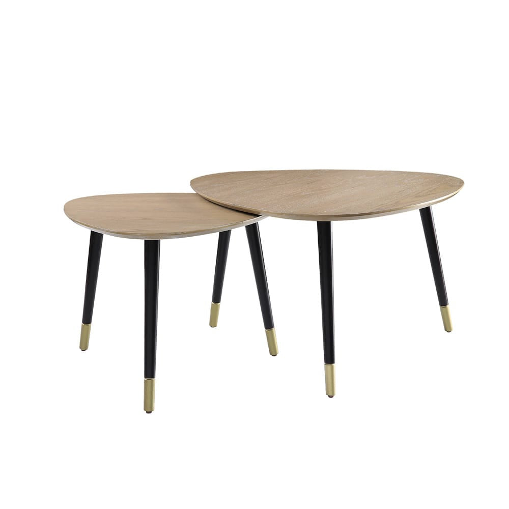 ACME Furniture - Allison - 2Pc Nesting Table Set - Natural & Black - 83230 view 1