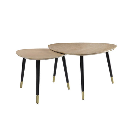 ACME Furniture - Allison - 2Pc Nesting Table Set - Natural & Black - 83230 view 1