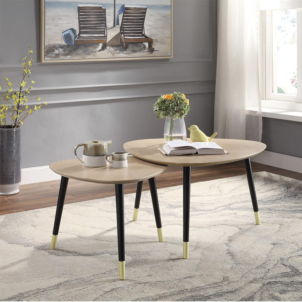 ACME Furniture - Allison - 2Pc Nesting Table Set - Natural & Black - 83230 view 4