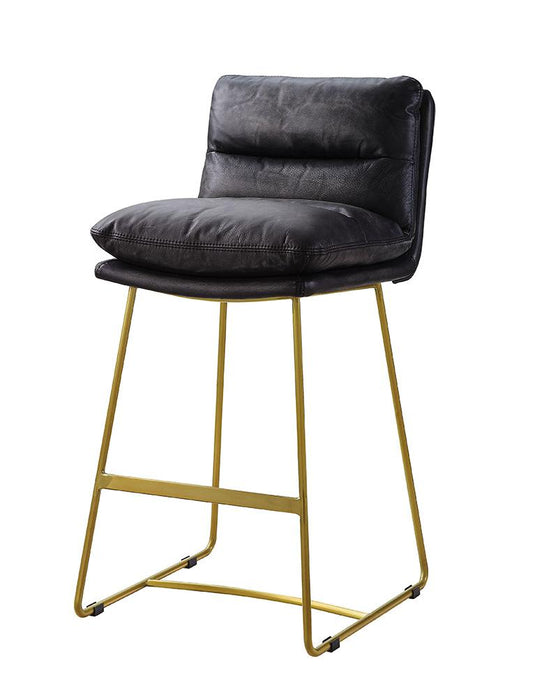 ACME Furniture - Alsey Counter Height Chair - Vintage Black Top Grain Leather - 96400 veiw 1