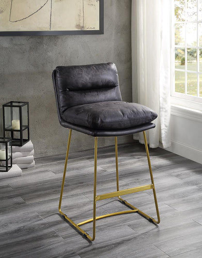 ACME Furniture - Alsey Counter Height Chair - Vintage Black Top Grain Leather - 96400 veiw 5