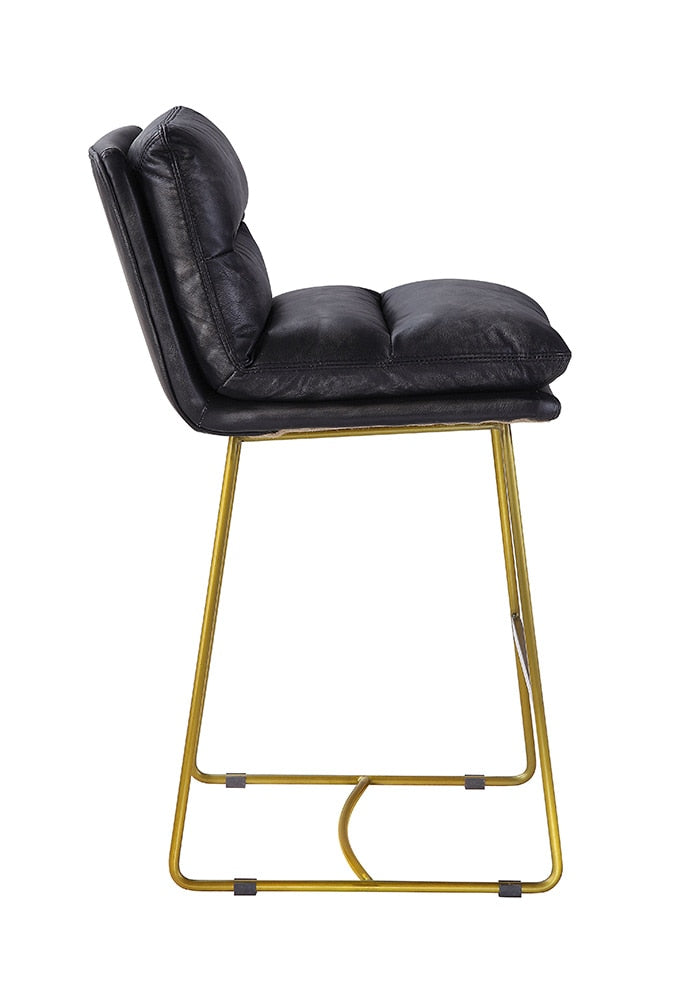 ACME Furniture - Alsey Counter Height Chair - Vintage Black Top Grain Leather - 96400 veiw 6