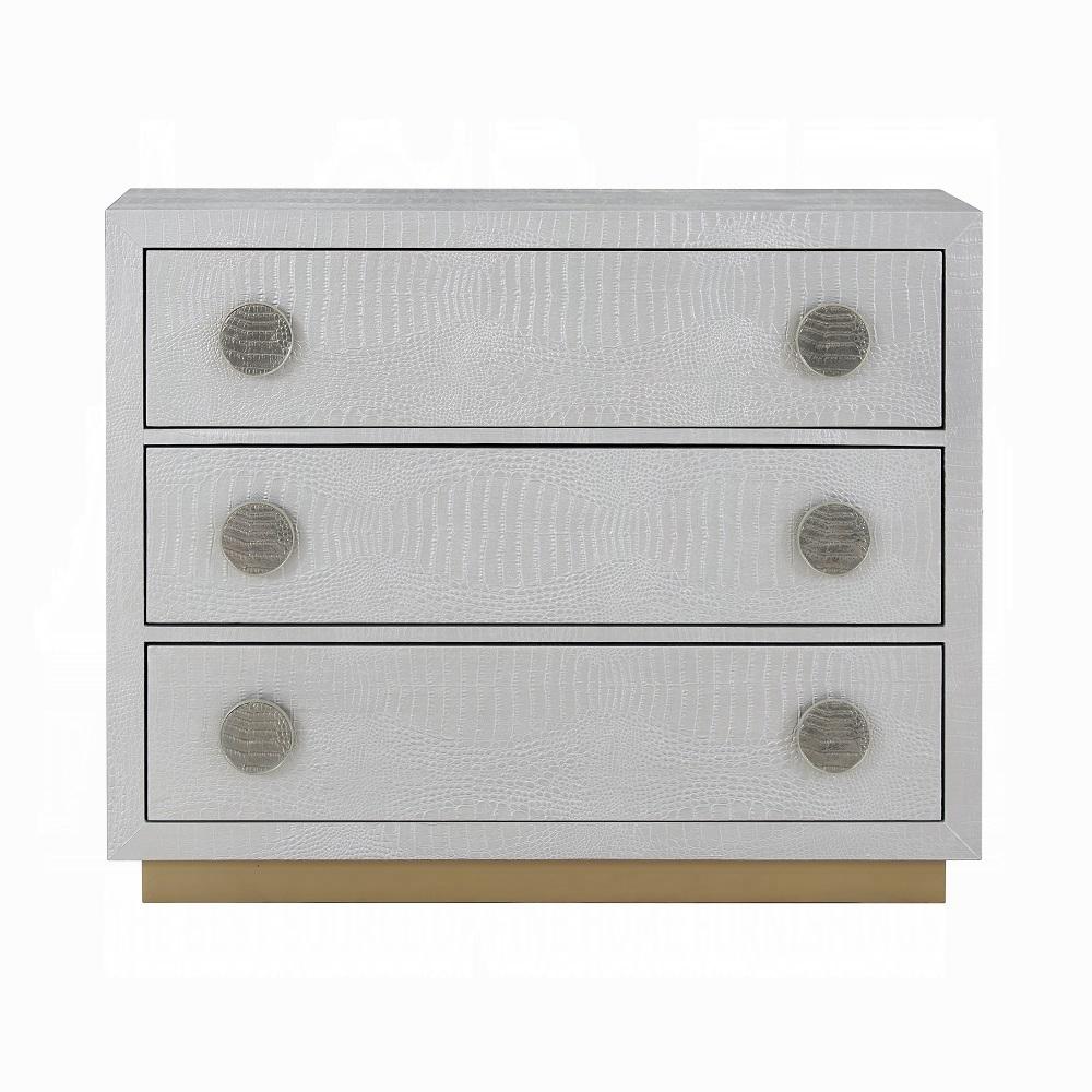 ACME Furniture - Anpu Console Cabinet - Silver Faux Crocodile Skin Finish - AC02505 veiw 2