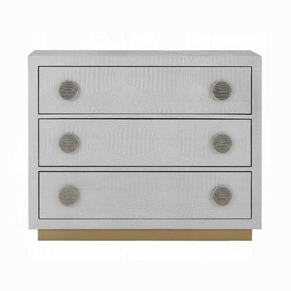 ACME Furniture - Anpu Console Cabinet - Silver Faux Crocodile Skin Finish - AC02505 veiw 2