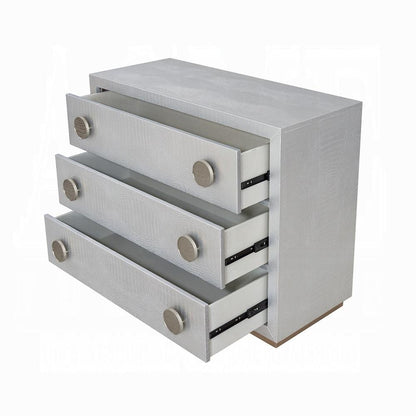 ACME Furniture - Anpu Console Cabinet - Silver Faux Crocodile Skin Finish - AC02505 veiw 4