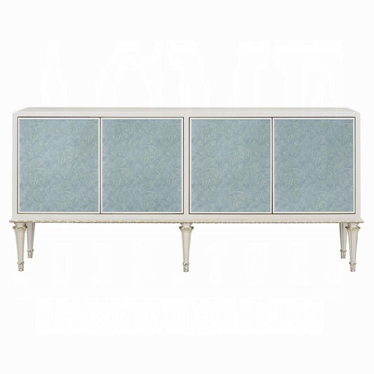 ACME Furniture - Ansaldo Console Cabinet - Pearl White & Silver Shimmer Finish - AC02506 veiw 2