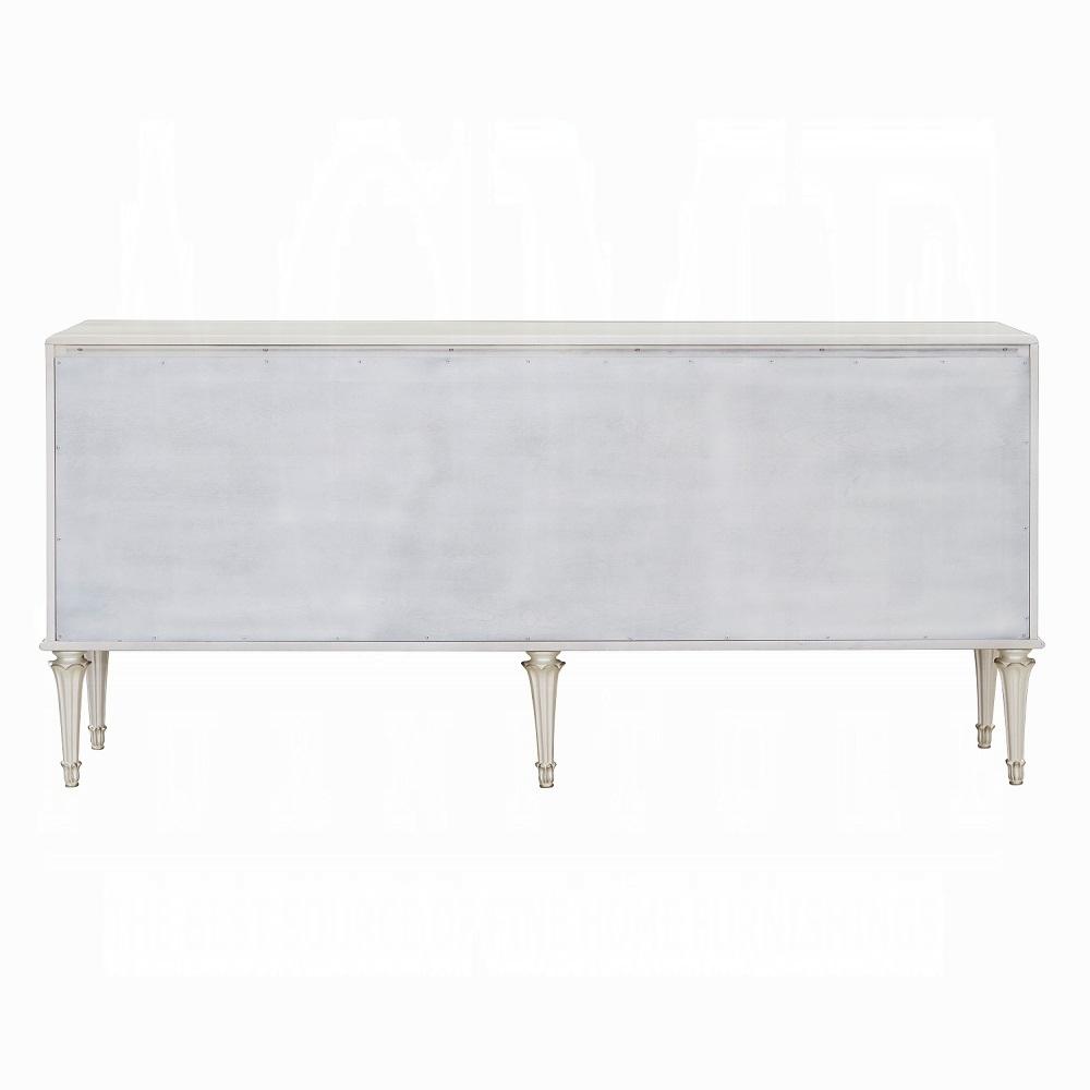 ACME Furniture - Ansaldo Console Cabinet - Pearl White & Silver Shimmer Finish - AC02506 veiw 3