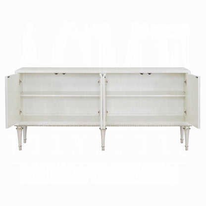 ACME Furniture - Ansaldo Console Cabinet - Pearl White & Silver Shimmer Finish - AC02506 veiw 4