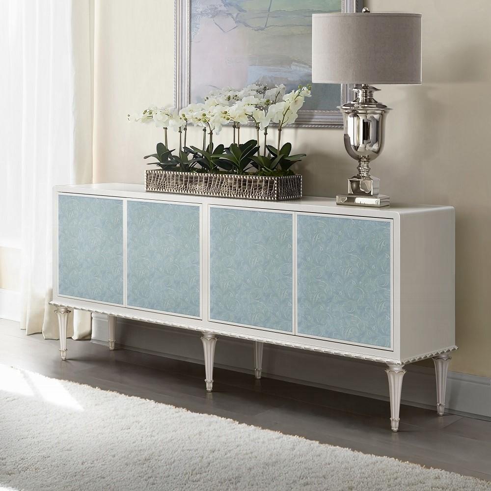 ACME Furniture - Ansaldo Console Cabinet - Pearl White & Silver Shimmer Finish - AC02506 veiw 5