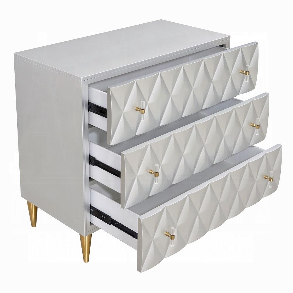 ACME Furniture - Anson Console Cabinet - Metallic Silver & Champagne Finish - AC02507 veiw 4