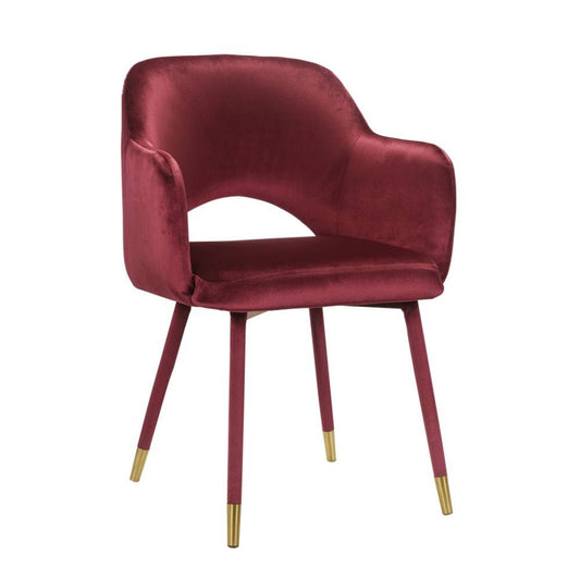 ACME Furniture - Applewood - Accent Chair - Bordeaux-Red Velvet & Gold - 59850 view 1
