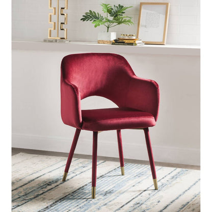 ACME Furniture - Applewood - Accent Chair - Bordeaux-Red Velvet & Gold - 59850 view 5