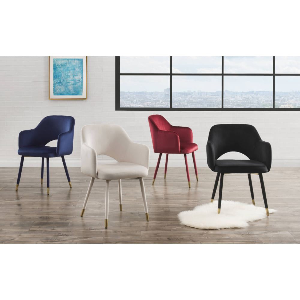 ACME Furniture - Applewood - Accent Chair - Bordeaux-Red Velvet & Gold - 59850 view 6