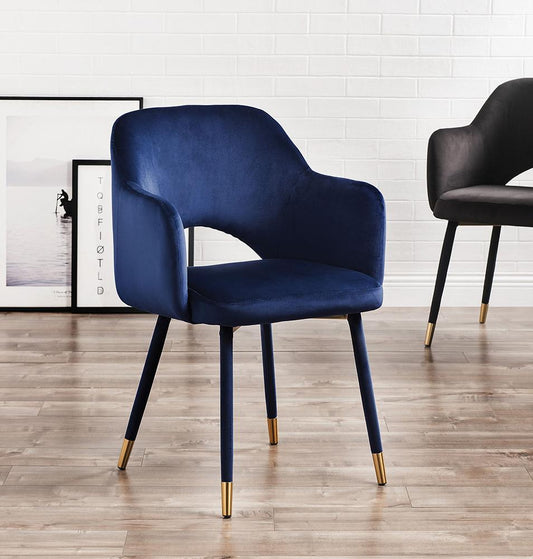 ACME Furniture - Applewood Accent Chair - Ocean Blue Velvet & Gold - 59852 veiw 1