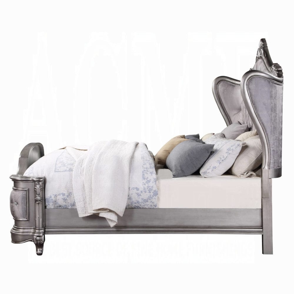 ACME Furniture - Ariadne California King Bed - Velvet & Antique Platinum - BD00601CK view 3