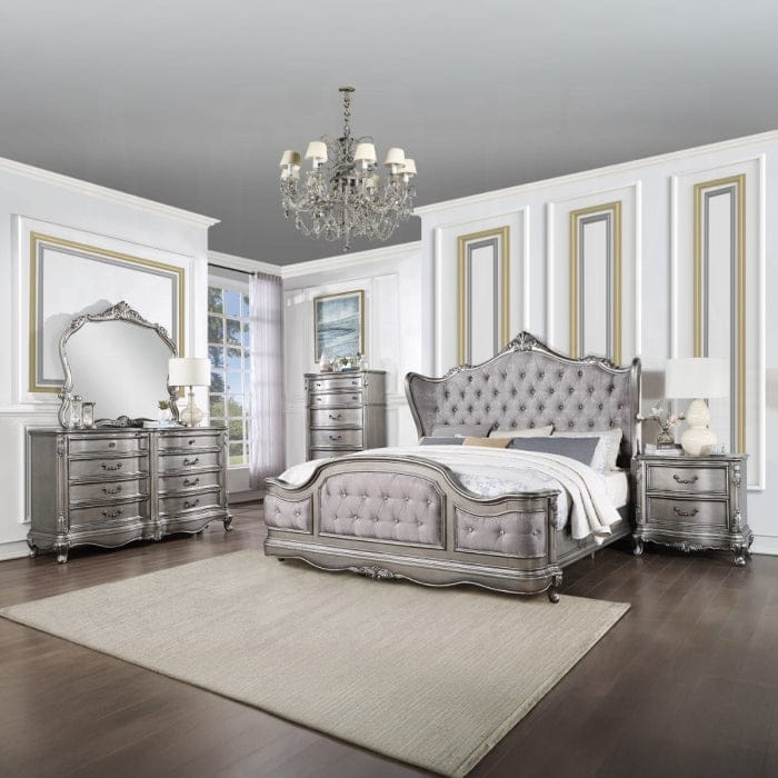 ACME Furniture - Ariadne California King Bed - Velvet & Antique Platinum - BD00601CK view 5