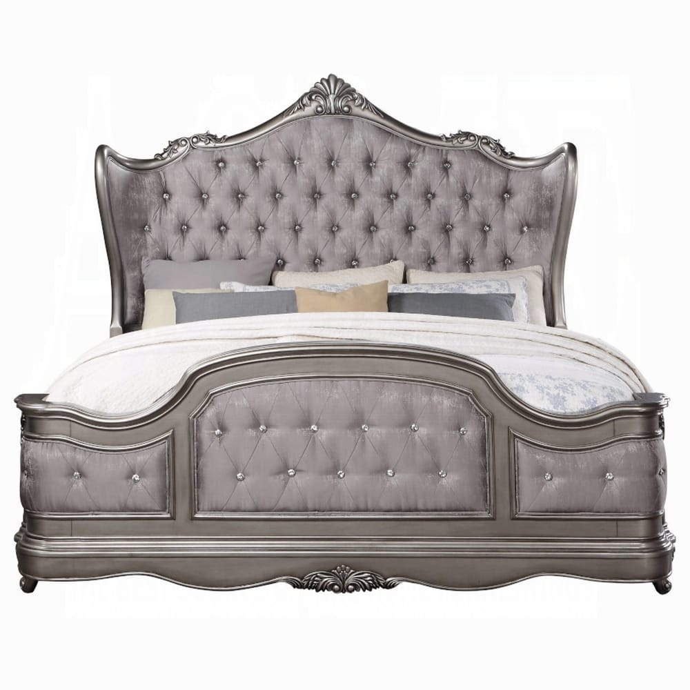 ACME Furniture - Ariadne Queen Bed - Velvet & Antique Platinum - BD00603Q view 2