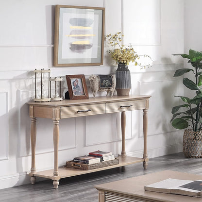 ACME Furniture - Ariolo Sofa Table - Weathered Oak - 83223 view 4