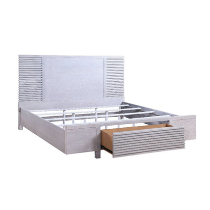 ACME Furniture - Aromas - Queen Bed w/Storage - White Oak - 28110Q view 3