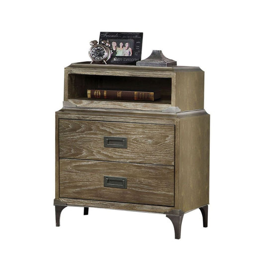 ACME Furniture - Athouman - Nightstand w/USB - Weathered Oak - 23923 view 1