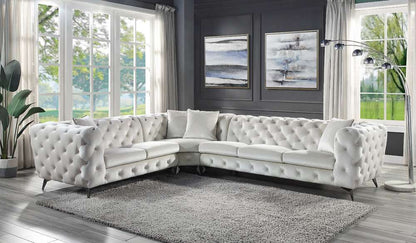 ACME Furniture - Atronia Sectional Sofa w/4 Pillows - Beige - LV01160 veiw 1